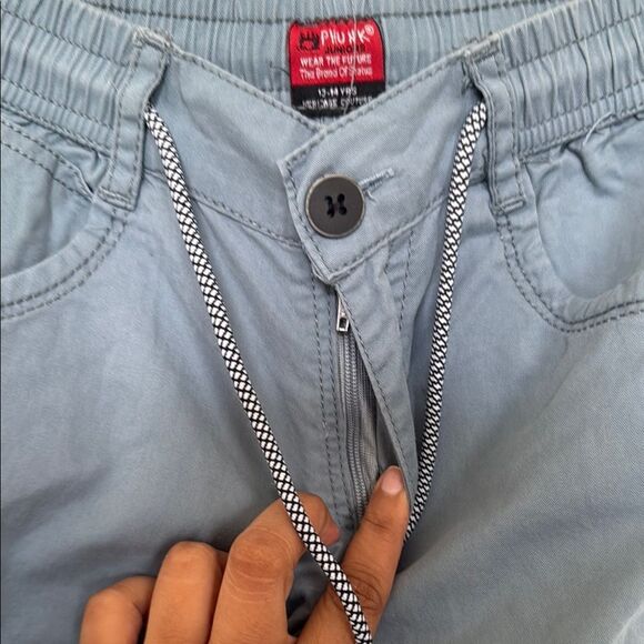 Boys 13-14 Blue Casual Pants elastic waist with drawstring NWOT - Picture 8 of 9